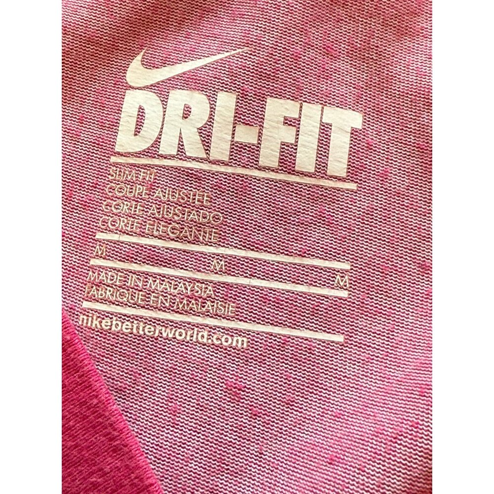 Nike Dri-Fit Womens Pink V-Neck T-Shirt M - Picture 2 of 8